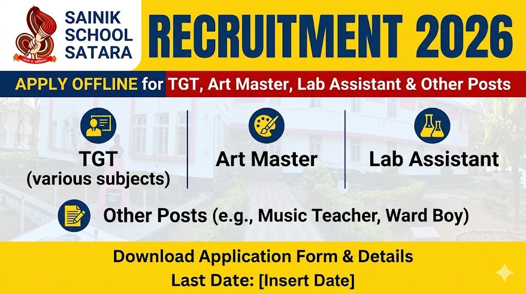 Sainik School Satara Recruitment 2026